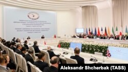 A view of a multilateral conference aimed at laying the groundwork for direct talks between the Afghan government and the Taliban, in Tashkent on March 27.