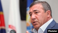 Armenia - Businessman Ruben Hayrapetian at a news conference, 23Sep2011.