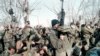 Chechen soldiers celebrating Maskhadov's inauguration ceremony in 1997
