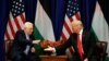 Președintele Donald Trump cu liderul palestinan Mahmoud Abbas în septembrie 2017