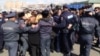 Armenia - Protesting traders at a clothes market in Yerevan clash with riot police, 26Feb2016