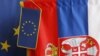 Zastave Srbije i EU - ilustracija