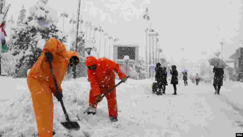 The slippery conditions made driving difficult in Iran's Mazandaran Province.