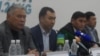 Мамбетжунус Абылов, Равшан Жээнбеков, Камчыбек Ташиев, Кубанычбек Кадыров маалымат жыйында. Бишкек, 3.04.2014 