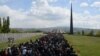 Armenia - Armenians march to the Tsitsernakabert memorial in Yerevan to mark the 98th anniversary of the Armenian genocide in Ottoman Turkey, 24Apr2013.