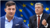 Кандидати у президенти України – Володимир Зеленський, ліворуч, і Петро Порошенко (комбіноване фото)