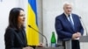 German Foreign Minister Annalena Baerbock and Ukrainian Foreign Minister Andriy Sybiha attend a press conference in Kyiv on April 1. 