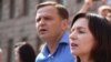 Moldovan opposition leaders Andrei Nastase (left) and Maia Sandu (file photo)
