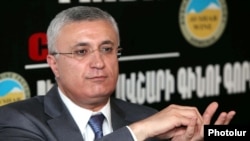 Armenia -- The chairman of the Central Election Commistion, Garegin Azarian, at a press conference, 15Jul2011