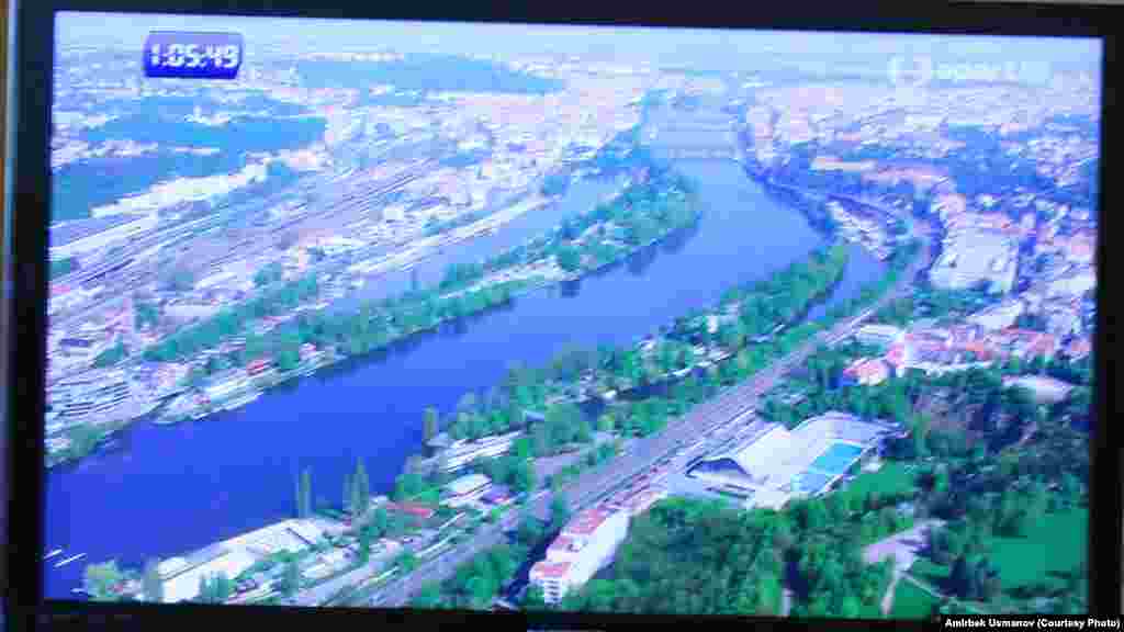 Прага марафонунун маршруту. Телеэкрандан тартылган фото.