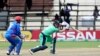 Ireland batsman Gary Wilson, right, plays a shot during their Cricket World Cup qualifier match against Afghanistan at Harare Sports Club on March 23.