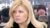 Elena Udrea la cimitirul erorilor români din s.Ţiganca, R.Moldova, ianuarie 2010