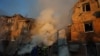 Rescuers work at the site of a building which was hit by a Russian strike, Kyiv, August 28, 2025