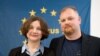 Паліна Шарэнда-Панасюк і Андрэй Шарэнда. Вільня, 10 лютага 2025 году