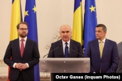 Dominic Fritz, Ilie Bolojan și Sorin Grindeanu, liderii USR, PNL și PSD.