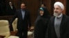 Iranian Vice President for Women's Affairs Masoumeh Ebtekar (center) recently attended a cabinet meeting and sat a few seats away from President Hassan Rohani (right). 