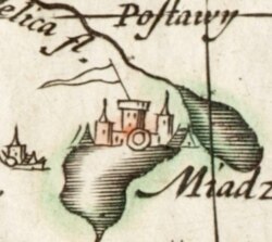 Замак у Мядзелі. Т. Макоўскі, 1613 г.