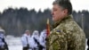 Ukrainian President Petro Poroshenko with Ukrainian special forces in the Zhytomyr region, in northern Ukraine, on January 17.
