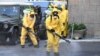 Disinfecting the streets in Budapest, Hungary, in August, in a training exercise for emergency officials. (file photo)