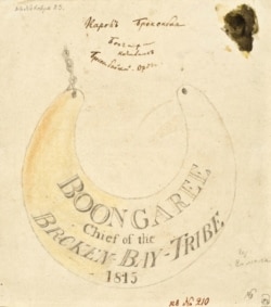 The breastplate of Boongaree was gifted to him by the New South Wales governor.