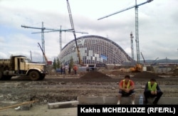 Construction under way on the parliament building in May 2012