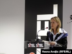 Meri Vorlik na otvaranju kol-centra SITEL-a u Beogradu, 22. novembar 2011.