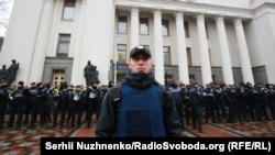 The rally was held amid a heavy police presence.
