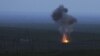 Nagorno-Karabakh -- Smoke from fire rises above the ground in Martakert district, after an Azerbaijani unmanned military air vehicle was shot down by the self-defense army of Nagorno-Karabakh, 4Apr2016.