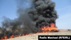FILE: Authorities burn drugs seized during counternarcotics operations in the eastern Nangarhar province. 