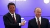 Russian President Vladimir Putin and Italian Prime Minister Matteo Renzi at the St. Petersburg International Economic Forum on June 17