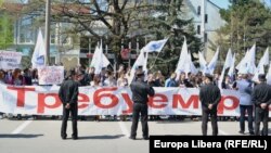 La un protest al Ligii Tinerilor Ruși la Chișinău