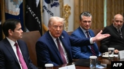 Прэзыдэнт ЗША Дональд Трамп на сустрэчы з чальцамі свайго кабінэту. Вашынгтон, 26 жніўня 2025