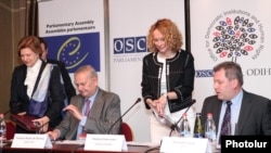 Armenia - Senior European election observers start a joint news conference in Yerevan, 7May2012.