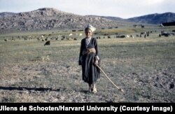 A young Qashqai shepherd in Fars Province in southern Iran.