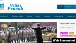 Serbia - Website screen shot, Veliki prasak, 29Apr2011