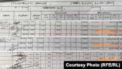 د معاشونو د اخیستو لېست