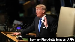 Președintele Donald Trump la ONU al 19 septembrie evocînd Iranul
