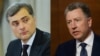 Russian envoy Vladislav Surkov (left) and U.S. envoy Kurt Volker last met for talks on January 26 in Dubai.
