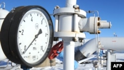 A gas-compressor station in the Ukrainian city of Boyarka on January 1