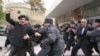 Police disperse opposition protest in support of independent media in Baku on November 23