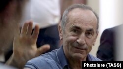 Former Armenian President Robert Kocharian at a court hearing in Yerevan in September.