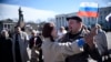 Ukraine -- People celebrate the results of a referendum of independence in central Simferopol, March 17, 2014