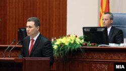 Nikolla Gruevski gjatë prezantimit të programit qeverisës për mandatin e ri. 