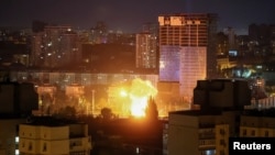 The Ukrainian capital was hit by missiles and drones overnight on April 24, part of a massive Russian attack on locations across the country. 