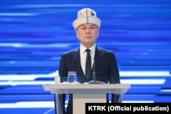Арстанбек Абдылдаев во время участия в президентских выборах в декабре 2020 года.
