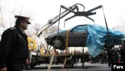 Maşina în care a fost ucis tânărul fizician iranian