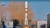 A Russian rocket carries an Iranian satellite to space in 2022.