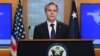 Antony Blinken amerikai külügyminiszter sajtótájékoztatón 2021. december 21-én