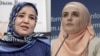 A combination file photo of Crimean Tatar activists Lutfie Zudiyeva (left) and Mumine Saliyeva