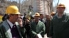 Armenia - Prominent campaigners demonstrate against kiosk construction in Yerevan's Mashtots Park, 4Apr2012.